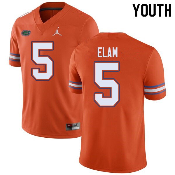 Jordan Brand Youth #5 Kaiir Elam Florida Gators College Football Jerseys Orange